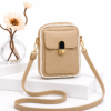 Beige cross body bag for girls with front pocket and adjustable shoulder strap by ZeeZak