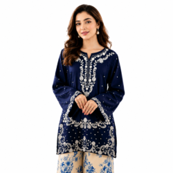 Malai Lawn Embroidered Shirt & Farshi Shalwar 2PC