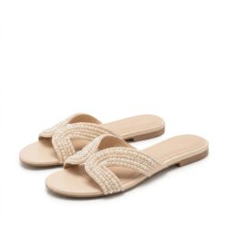 ZARA Florence Pearl Slipper Women’s Beaded Flat Sandals