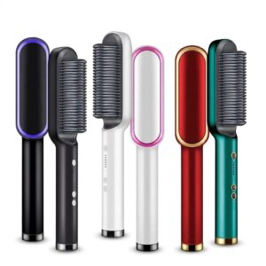 2-in-1 Hair Straightening Brush & Curling Comb