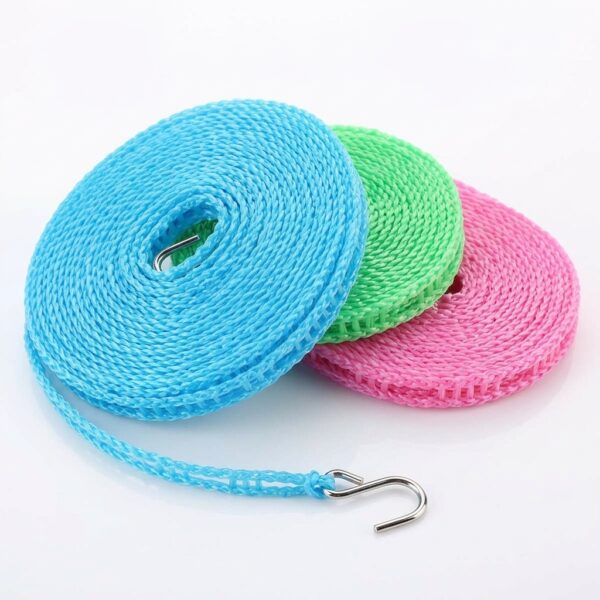 5m Clothesline Rope with Hooks for Hanging Clothes