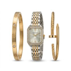 Fancy Beautiful 4Pc Watch & Bracelet Gift Set for Her