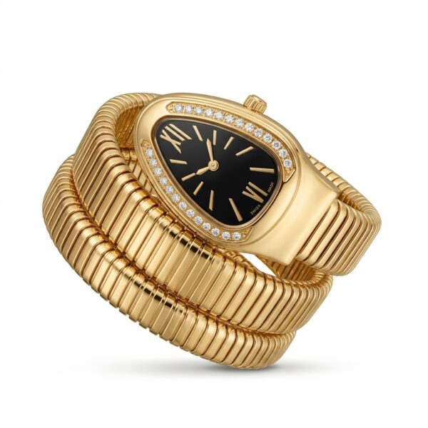 Luxury Silver Snake Wrap Watch for Women