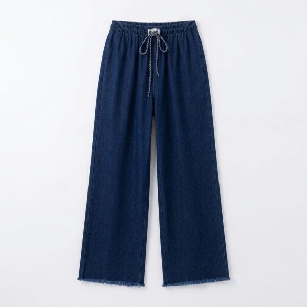 Plain Stretchable Wide-Leg Pants for Women