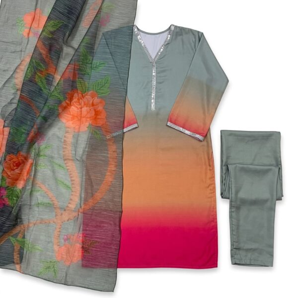 Elegant 3 Piece Printed Suit for Women