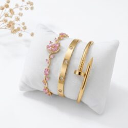 3-Piece Cartier Style Bracelet Set for Women