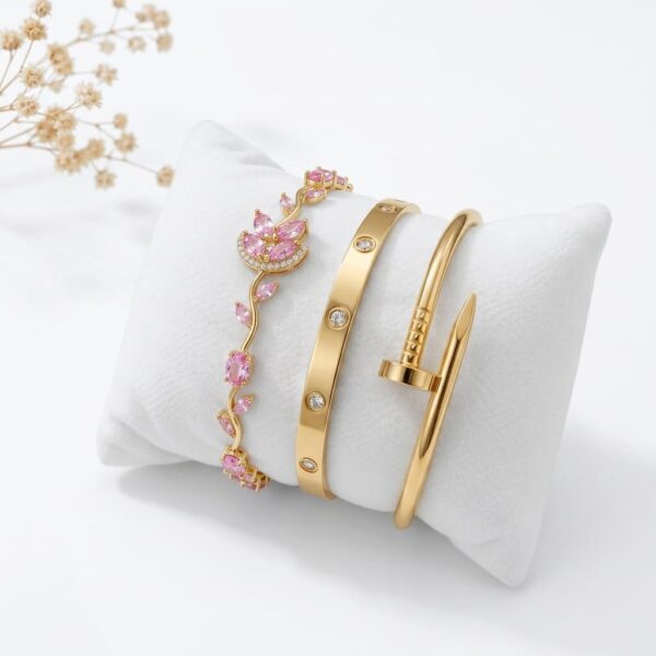 3-Piece Cartier Style Bracelet Set for Women